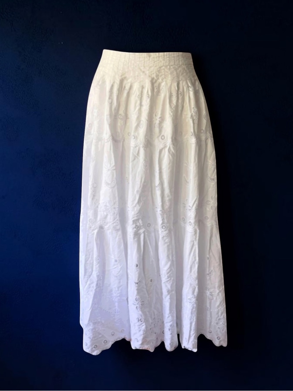 POLO RALPH LAUREN Cotton Eyelet Maxi Full Skirt Size Medium